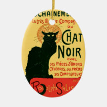 Art vintage de chat, Le Chat Noir Ornements