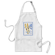 Art vintage de ski tablier