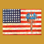 Art vintage de toile de mur de drapeau américain e impressions sur toile