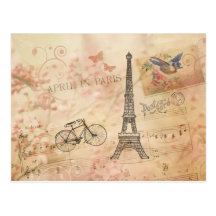 Art vintage de Tour Eiffel Carte Postale