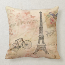 Art vintage de Tour Eiffel Oreillers