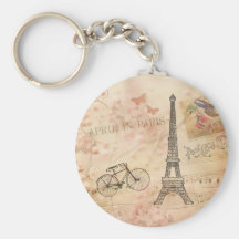 Art vintage de Tour Eiffel Porte-clefs