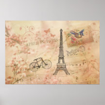 Art vintage de Tour Eiffel Poster