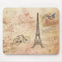 Art vintage de Tour Eiffel Tapis De Souris