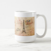 Art vintage de Tour Eiffel Tasse À Café