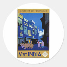 Art vintage de voyage de l'Inde de visite Autocollants