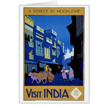 Art vintage de voyage de l'Inde de visite Cartes De Vœux
