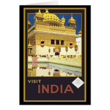 Art vintage de voyage de l'Inde de visite Carte De Vœux