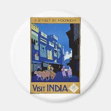 Art vintage de voyage de l'Inde de visite Magnets Pour Réfrigérateur