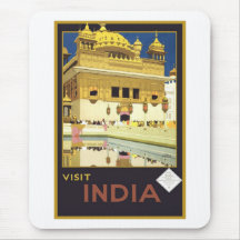 Art vintage de voyage de l'Inde de visite Tapis De Souris
