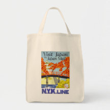 Art vintage de voyage du Japon de visite Sac En Toile