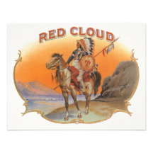 Art vintage d'étiquette de cigare ; Cheval rouge d Invitations Personnalisées