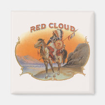 Art vintage d'étiquette de cigare ; Cheval rouge d Magnets Pour Réfrigérateur
