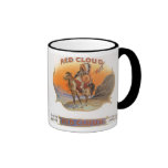 Art vintage d'étiquette de cigare ; Cheval rouge d Tasse À Café