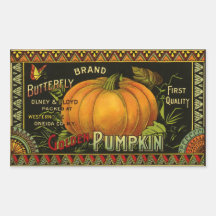 Art vintage d'étiquette de produit ; Citrouille de Autocollants