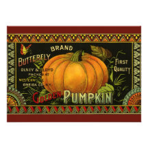 Art vintage d'étiquette de produit ; Citrouille de Bristol Personnalisé