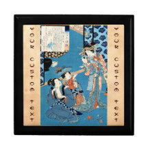 Art vintage japonais frais de dames et d'enfant d' coffret cadeau