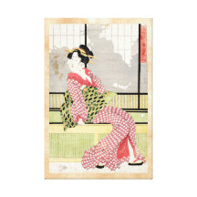 Art vintage japonais frais de rouleau de geisha d' impression sur toile