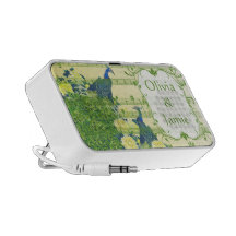 Art vintage musical Nouveau de paon Haut-parleur