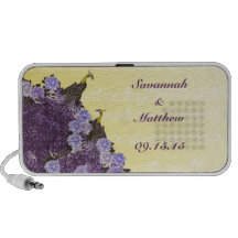 Art vintage musical Nouveau de prune et de paon de Haut-parleurs Ordinateur Portable