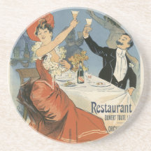 Art vintage Nouveau ; Olympia de Taverne, partie d Dessous De Verres