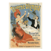 Art vintage Nouveau ; Olympia de Taverne, partie d Cartons D'invitation