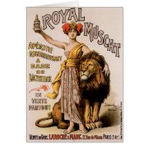 Art vintage royal d'annonce de boissons de vin de  cartes de vœux