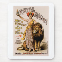 Art vintage royal d'annonce de boissons de vin de  tapis de souris