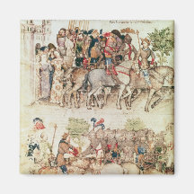 Arthur et ses chevaliers visant sur magnets pour réfrigérateur