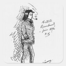 Arthur Rimbaud en juin 1872 Sticker Carré