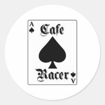 As de pique de coureur de café adhésifs ronds