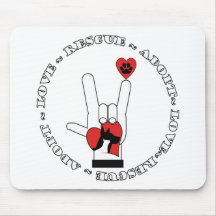 ASL - SIGNE D'AMOUR - ADOPTEZ - DÉLIVRANCE - CHATS TAPIS DE SOURIS