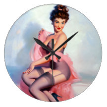 Assez dans le Pin rose Pendules