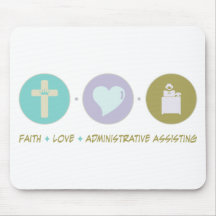 Assistance administrative d'amour de foi tapis de souris