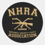 Association nationale d'hockey et de fusil autocollant rond
