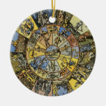 Astrologie céleste vintage, roue de zodiaque, 1555 décorations de noël