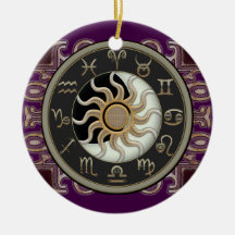 Astrologie Sun et lune personnalisée Décoration Pour Sapin De Noël