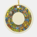 Astrologie vintage, roue céleste antique de zodiaq décorations de noël