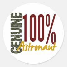 Astronaute véritable adhésif rond