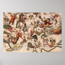 Astronomie vintage, carte céleste de diagramme en  affiches