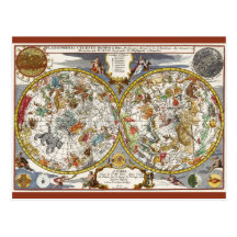 Astronomie vintage, carte céleste de Planisphere Cartes Postales