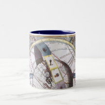 Astronomie vintage, Planisphere céleste de zodiaqu Tasse