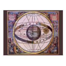 Astronomie vintage, système solaire Ptolemaic anti Cartes Postales