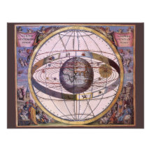 Astronomie vintage, système solaire Ptolemaic anti Faire-parts