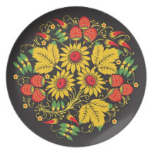 Ateliers russes d'art de Khokhloma (Hohloma) Assiette Pour Soirée