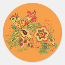 Ateliers russes d'art de Khokhloma (Hohloma) Adhésifs Ronds