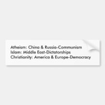 Athéisme, l'Islam, christianisme Autocollants Pour Voiture