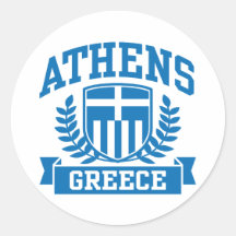 Athènes Autocollant Rond