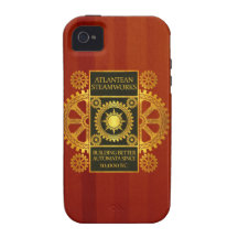 Atlantean Steamworks - Gold and Green on Cherrywoo Vibe iPhone 4 Case