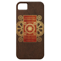 Atlantean Steamworks - Gold & Wood on Leather iPhone 5 Case
